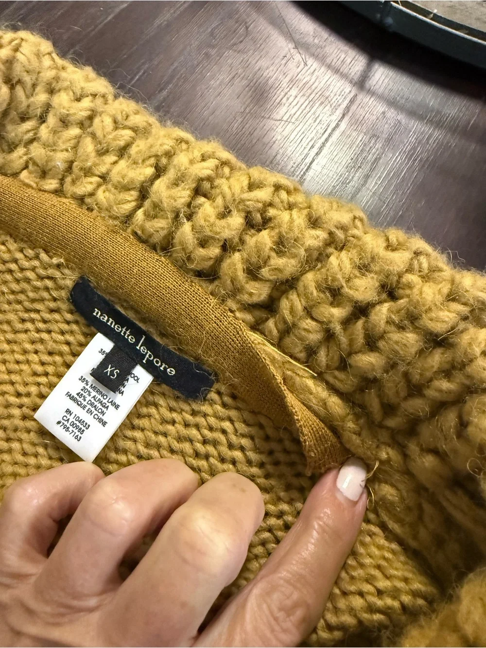 Nanette Lepore Chunky Soft Alpaca Wool Blend Cropped Cardigan Women’s Size XS